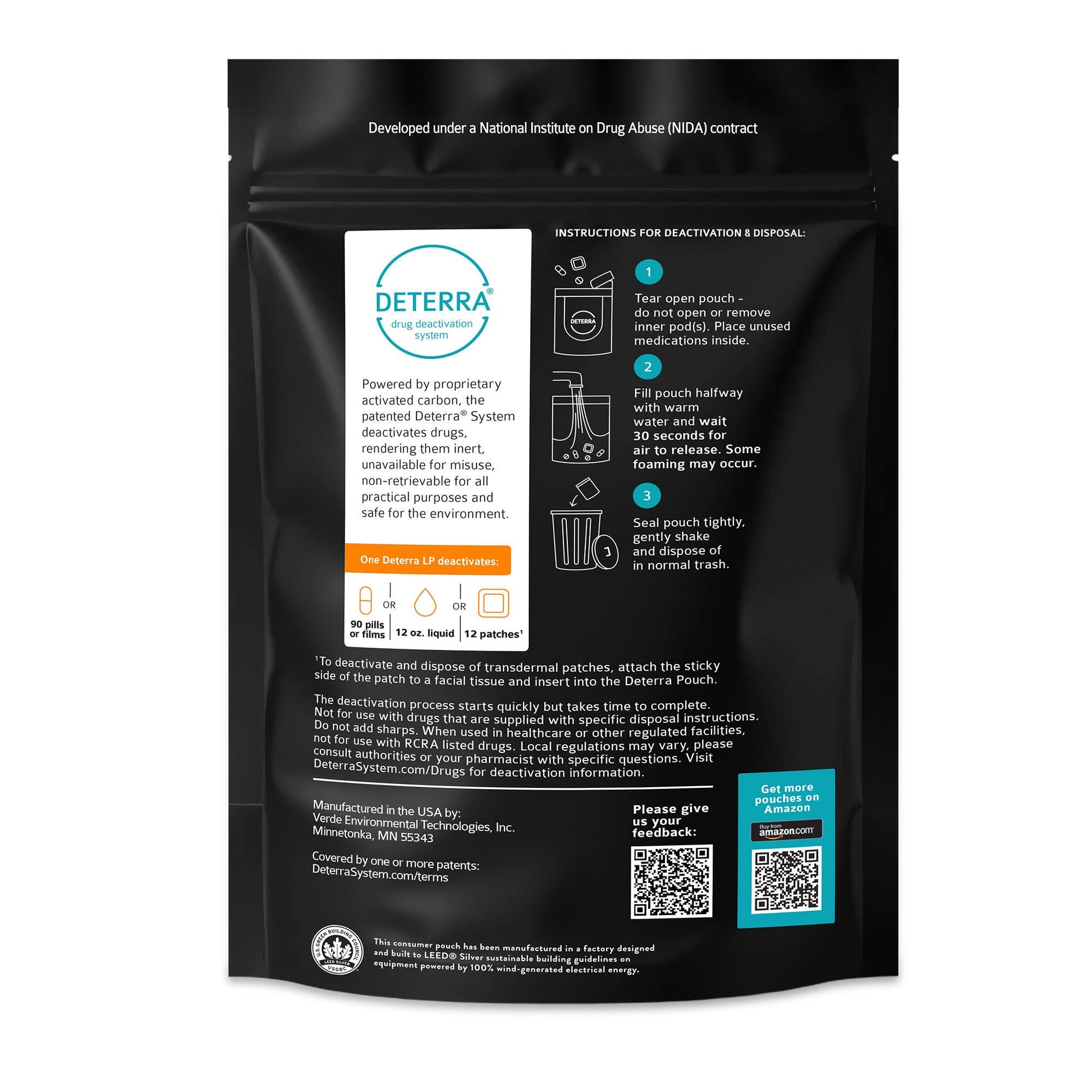 Deterra® Drug Disposal Pouch for Disposal of Pharmaceuticals, Large