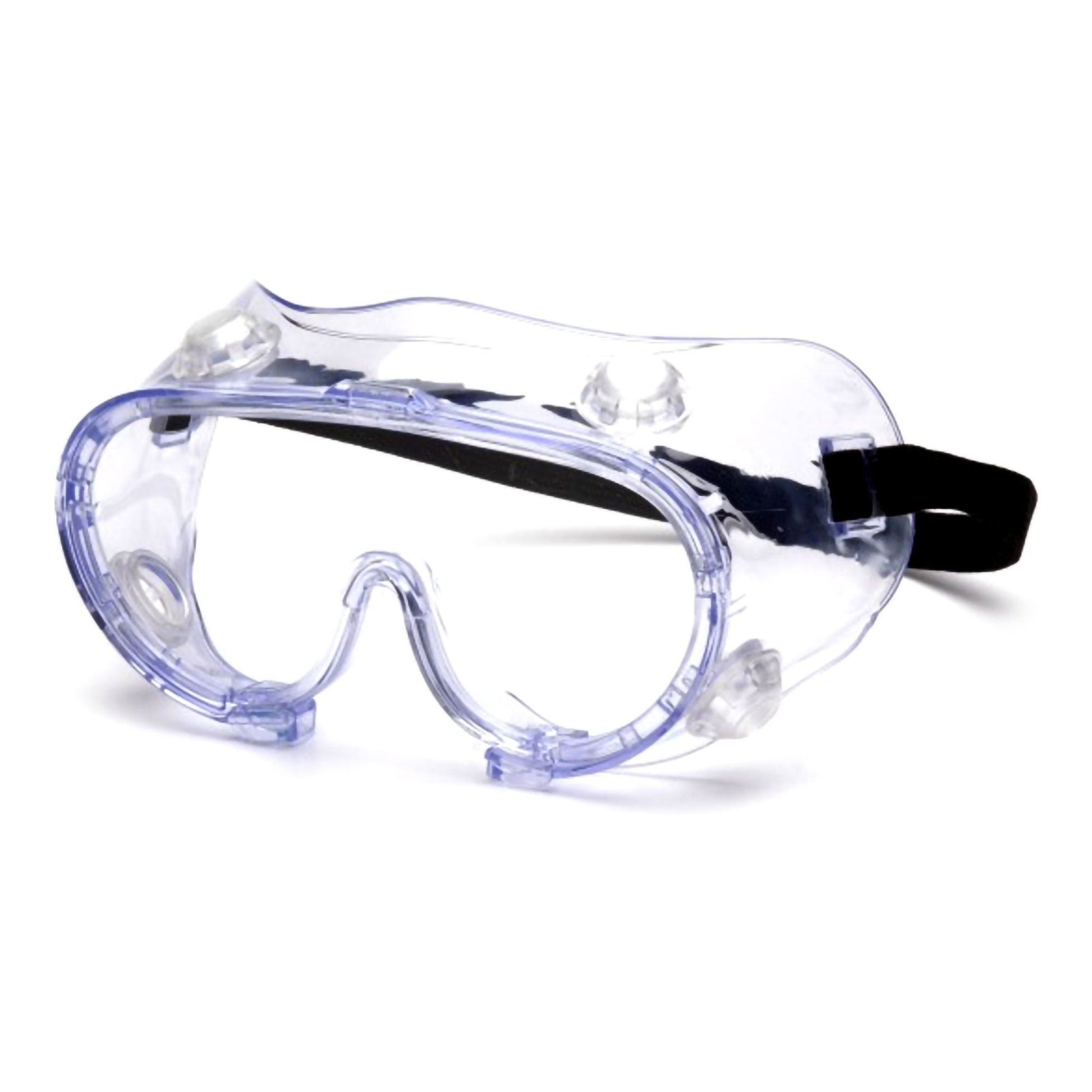 Pyramex Protective Goggles Fit Over Uncoated Clear Tint Polycarbonate Lens Clear Frame Elastic Strap One Size Fits Most