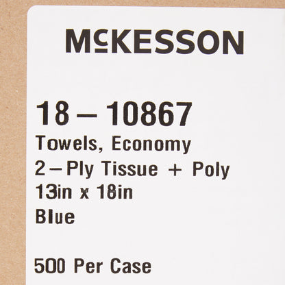 McKesson Deluxe Nonsterile Blue Procedure Towel