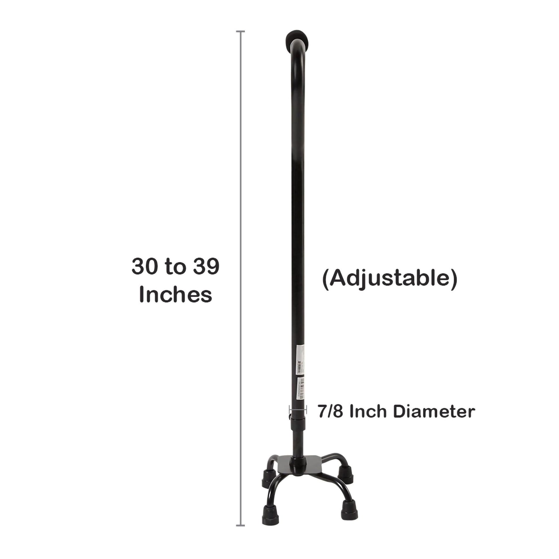 McKesson Adjustable Steel Offset Quad Cane, 30 – 39 Inch Height