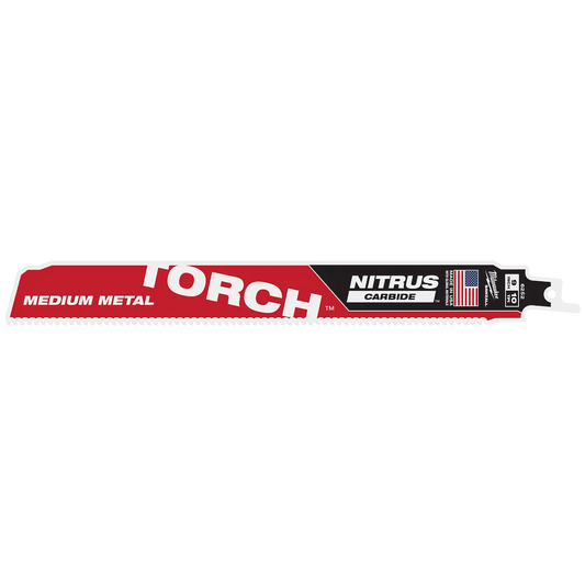 Milwaukee 9" 10 TPI TORCH with NITRUS Carbide Teeth SAWZALL Blade for Conduit and Strut (1 PK) 48-00-6252 | 9 in Blade Length