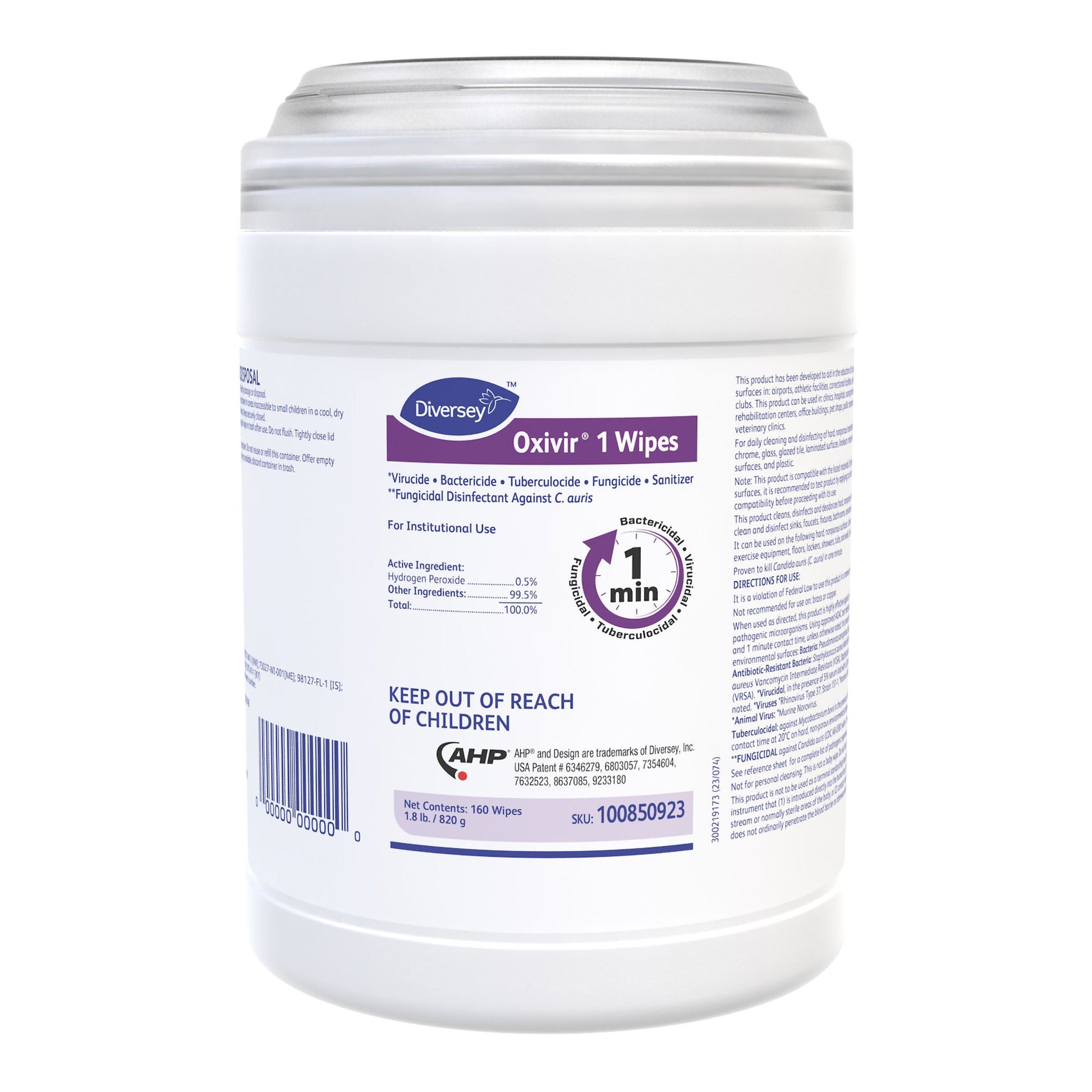 Oxivir® 1 Surface Disinfectant Cleaner Wipes, Canister, .