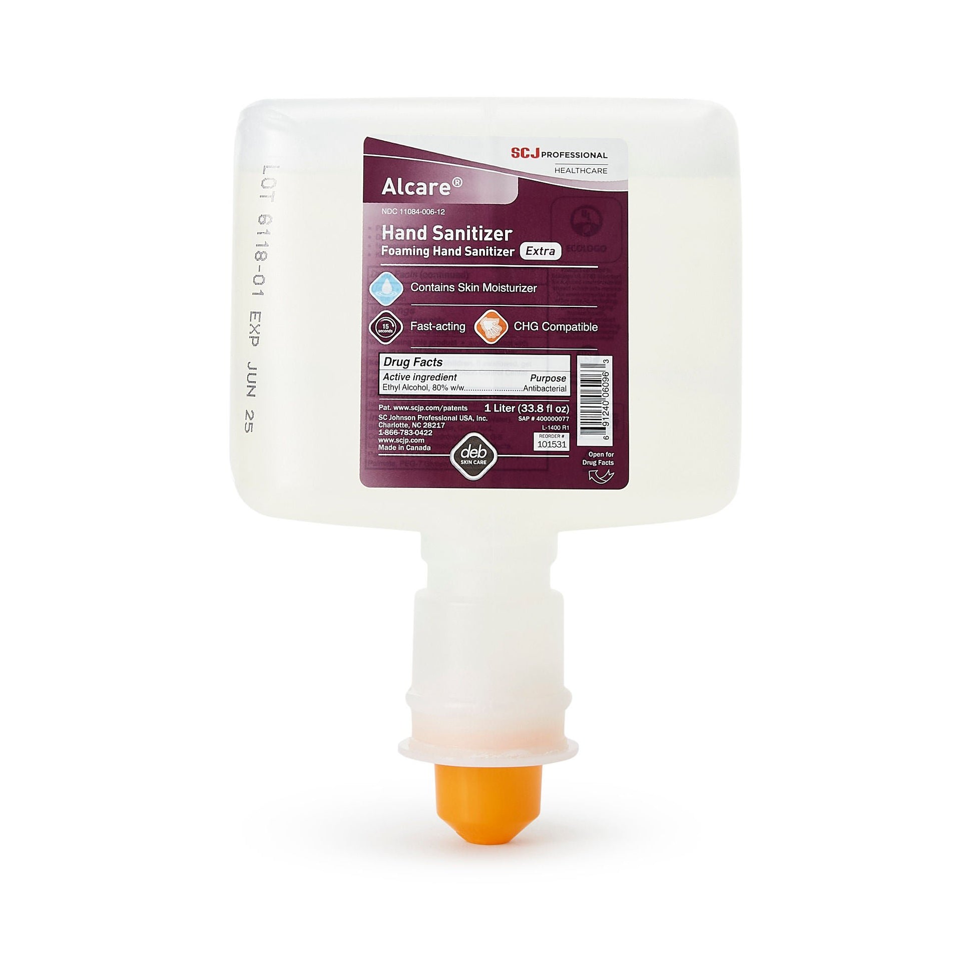 Alcare Extra Hand Sanitizer Ethyl Alcohol Foaming Dispenser Refill Bottle