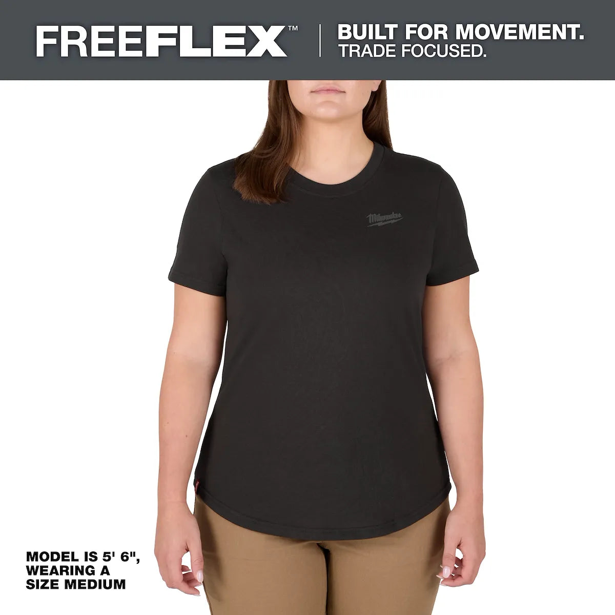 Milwaukee Women's FREEFLEX Hybrid Tee - Short Sleeve Black L F452B