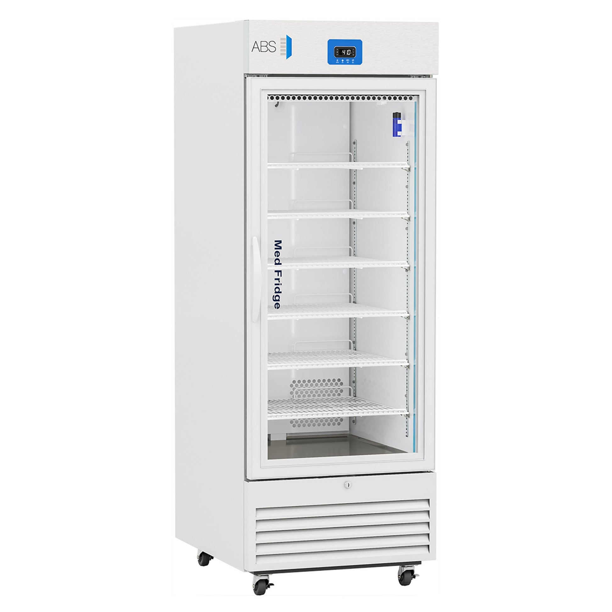 ABS Premier Upright Refrigerator Pharmaceutical 26 cu.ft. 1 Glass Swing Door Cycle Defrost