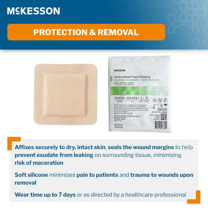 McKesson Five-Layer Hydrocellular Foam Dressing w/ 2 x 2 Inch Border