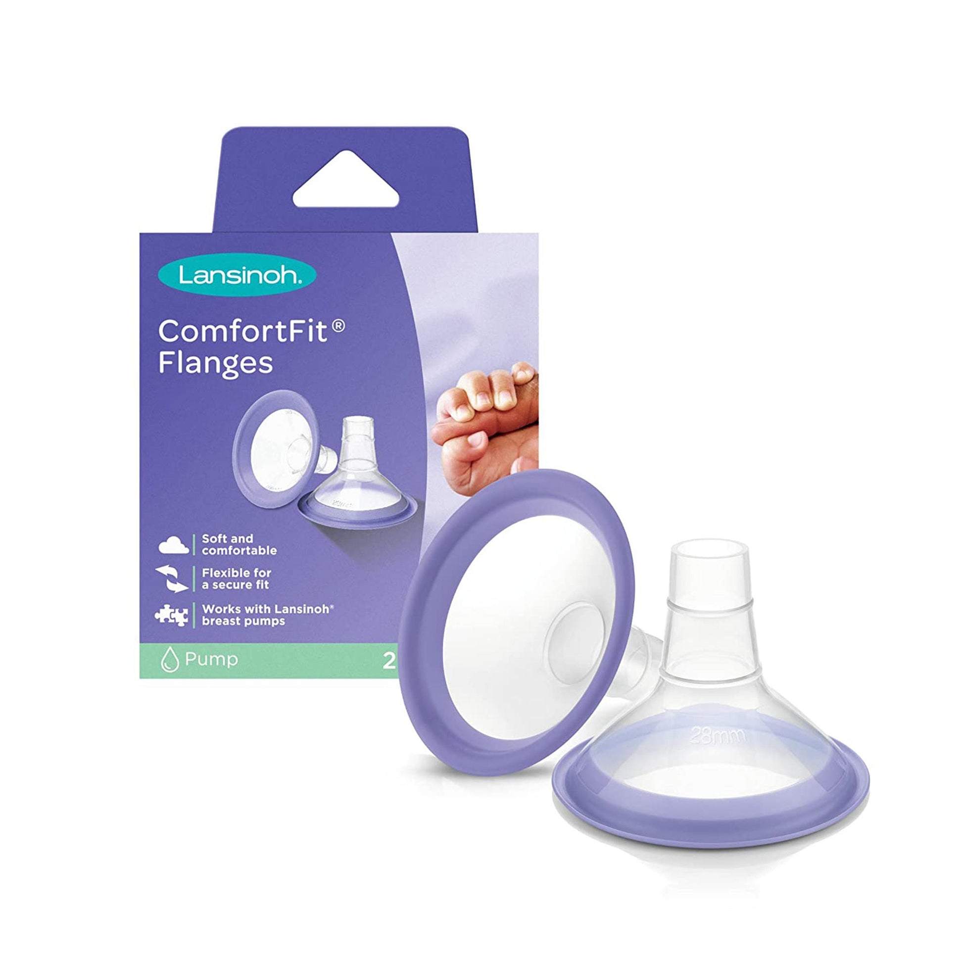 Lansinoh® ComfortFit® 21-millimeter Flanges for Lansinoh Breast Pumps, One Pair