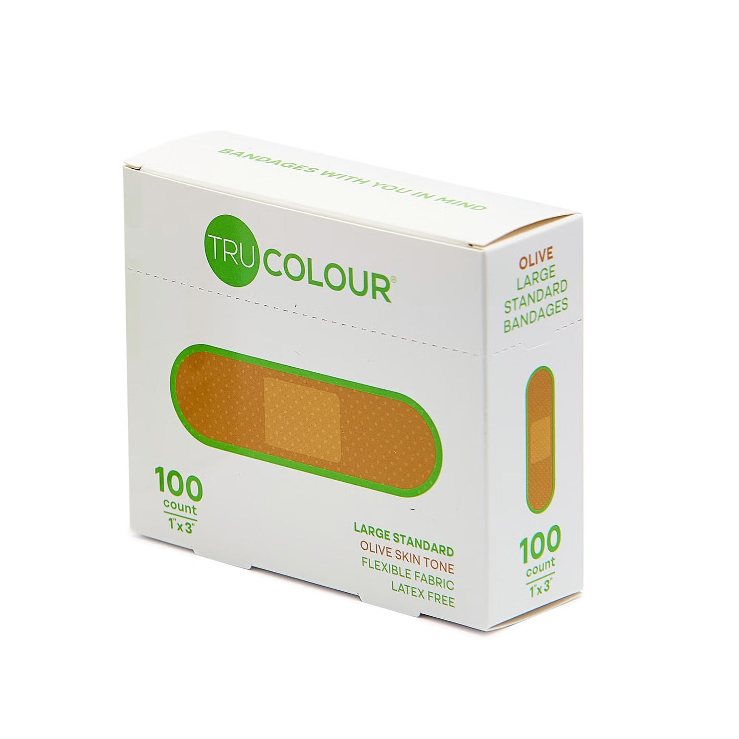 Tru-Colour Skin Tone Shade Fabric Bandage Adhesive Strips – Olive