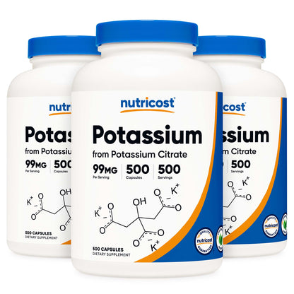 nutricost Dietary Supplement Potassium Citrate 99 mg Strength Capsule