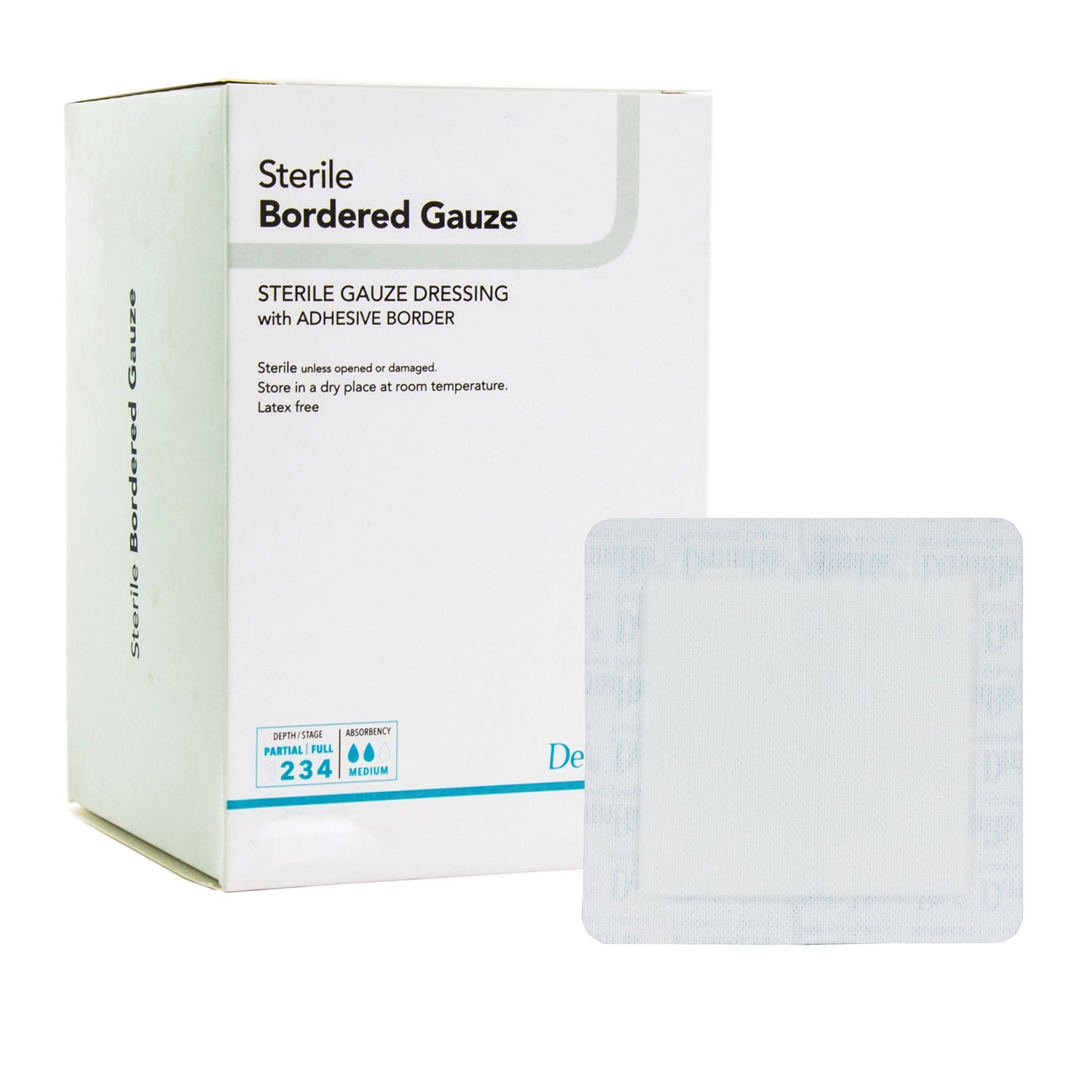 DermaRite® Gauze Adhesive Dressing, White, Sterile