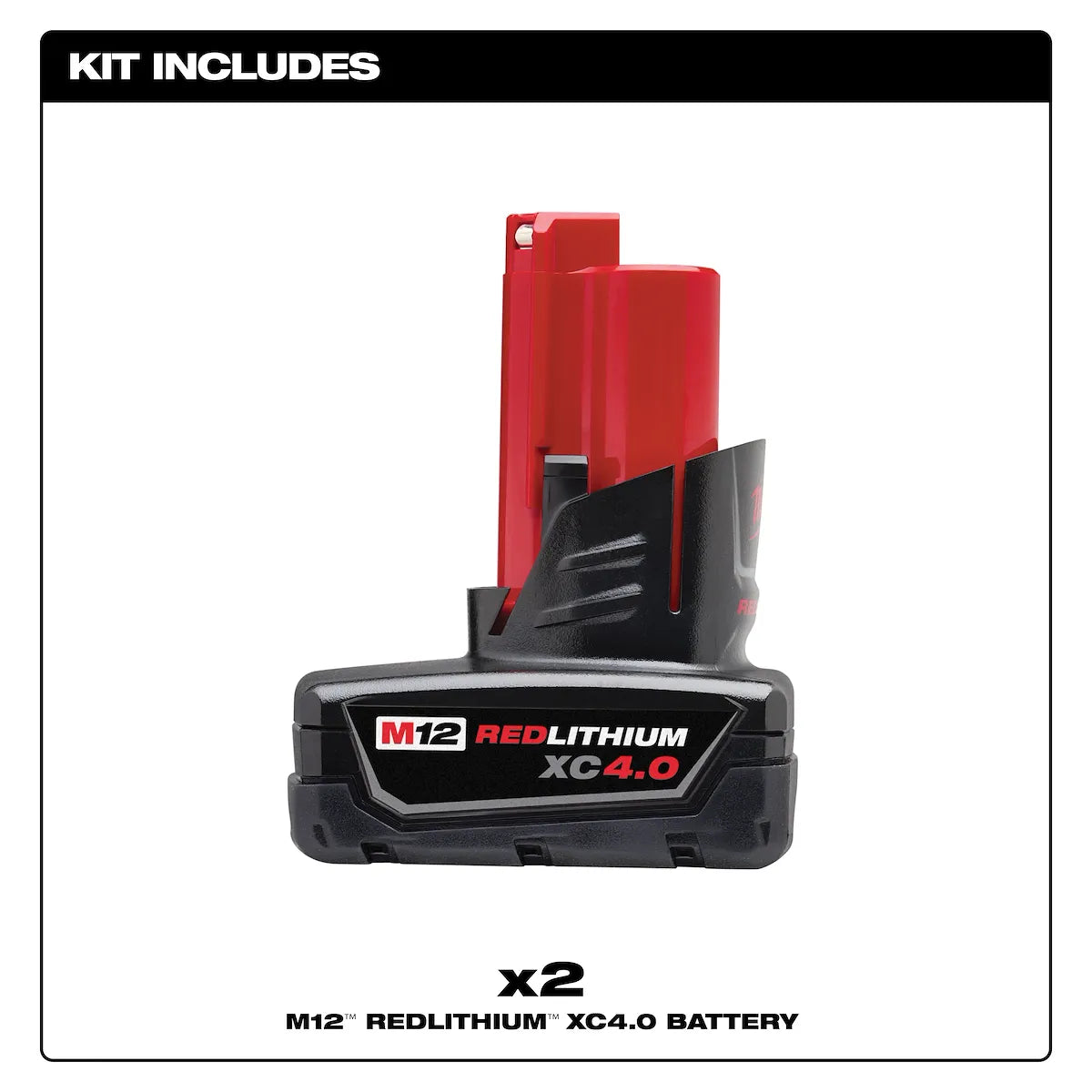 Milwaukee M12 REDLITHIUM XC4.0 Battery Two Pack 48-11-2442 | M12 Battery