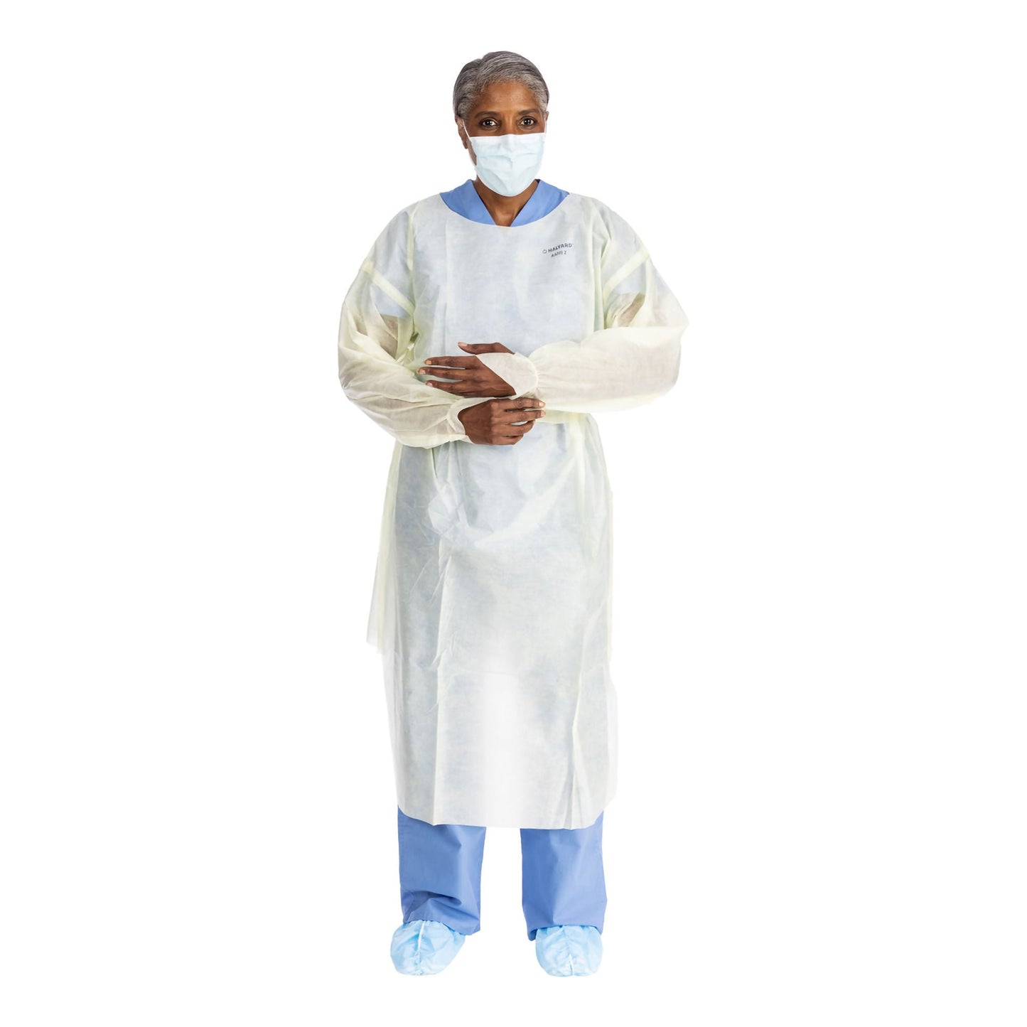 Halyard Basics Protective Procedure Gown 2X-Large Yellow NonSterile AAMI Level 2 Disposable