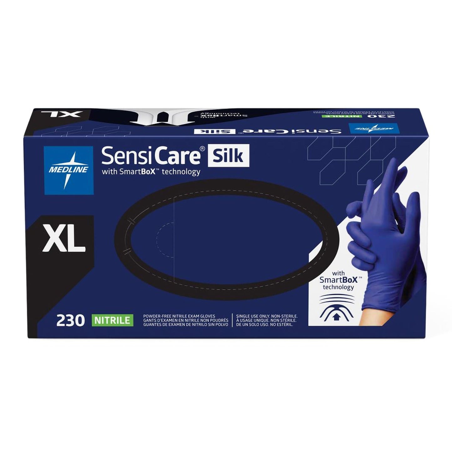 SensiCare® Silk Nitrile Exam Gloves, Dark Blue - view 4