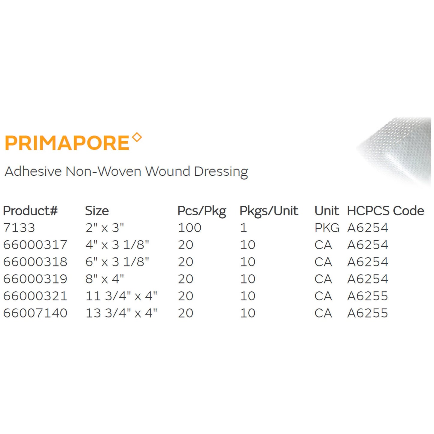Primapore White Adhesive Dressing