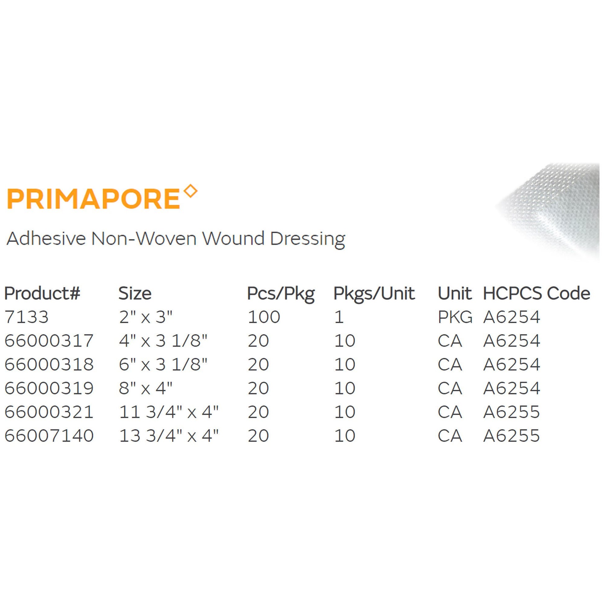 Primapore White Adhesive Dressing