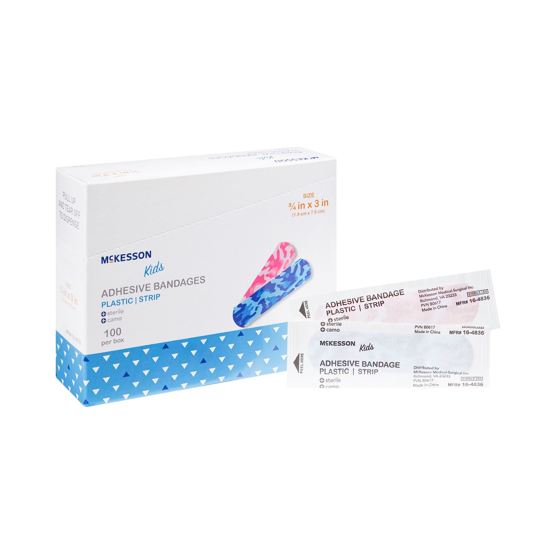 McKesson Kids™ Kid Design (Blue / Pink Camo) Adhesive Strip