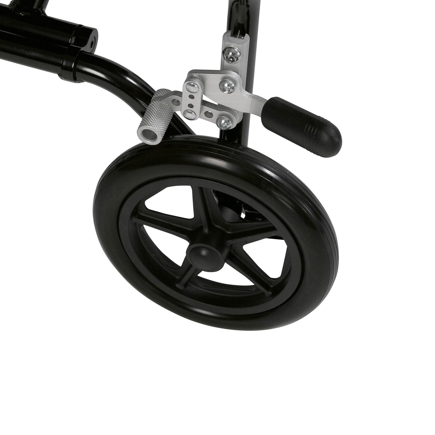 drive™ Fly-Lite Ultra Transport Wheelchair, Blue Frame w/ Plaid Upholstery