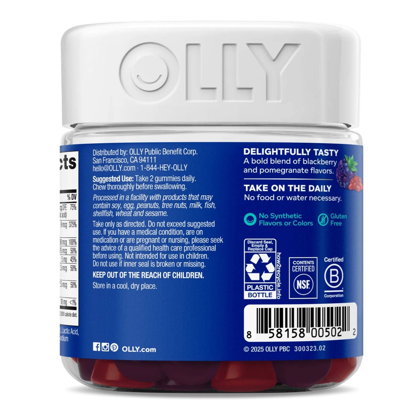 Olly The Perfect Men's Multi Gummies, Blackberry Blitz