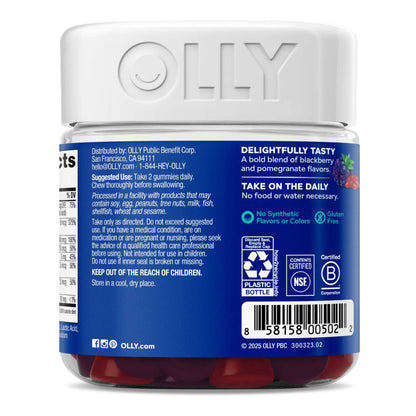 Olly The Perfect Men's Multi Gummies, Blackberry Blitz
