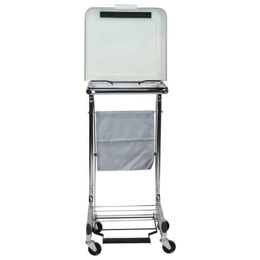 Blickman Hamper Stand Rolling Square Opening 36 to Foot Pedal Poly-Coated Steel Lid