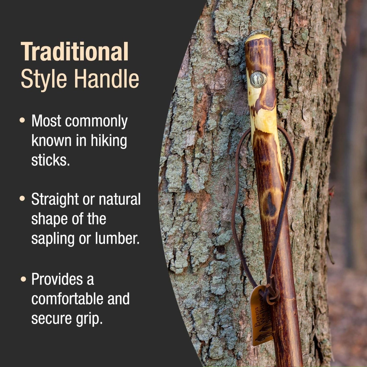 Brazos™ Hawthorn Rustic Walking Stick, 48-Inch Height