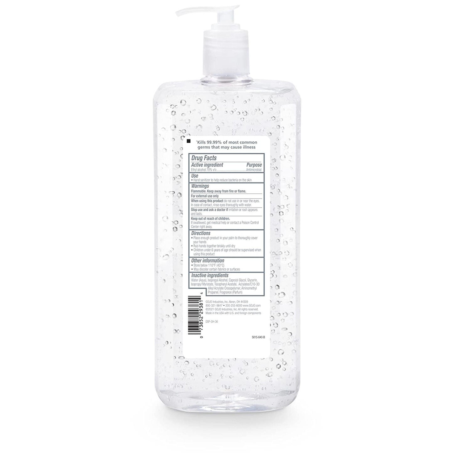 Purell® Advanced Hand Sanitizer, Pump Bottle