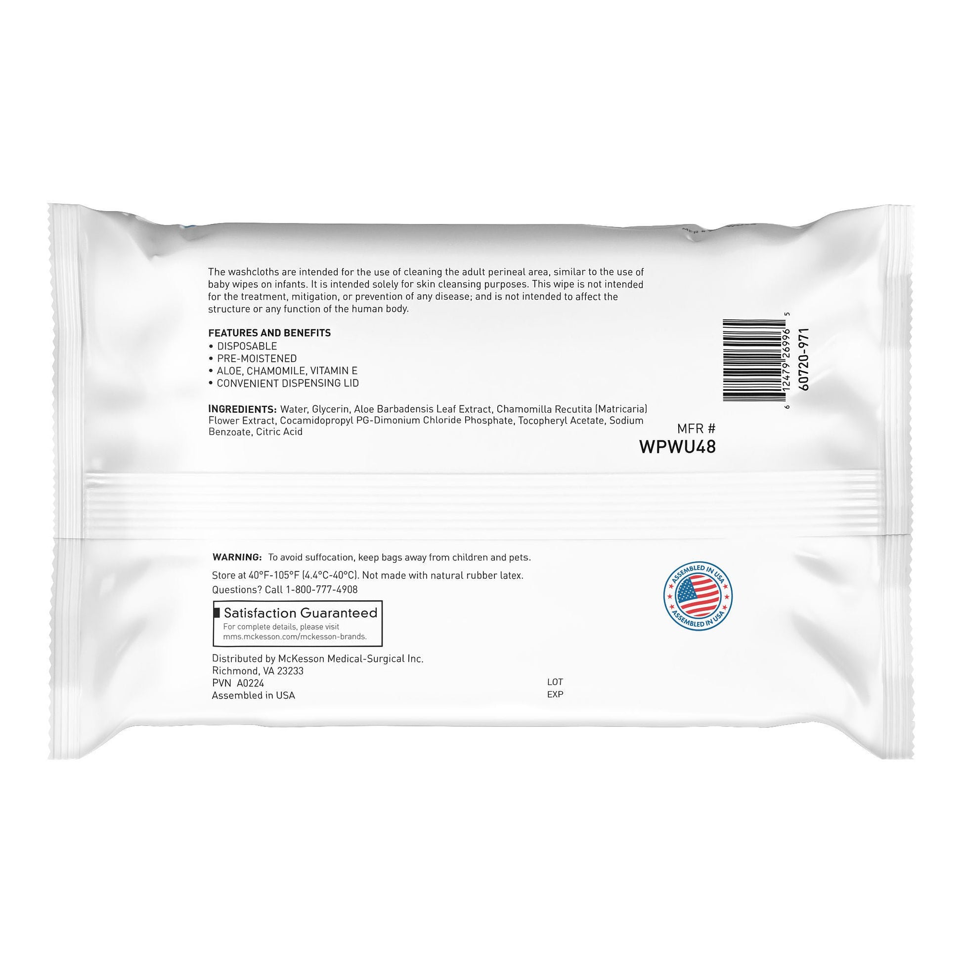 McKesson Fragrance Free Personal Cleansing Wipe