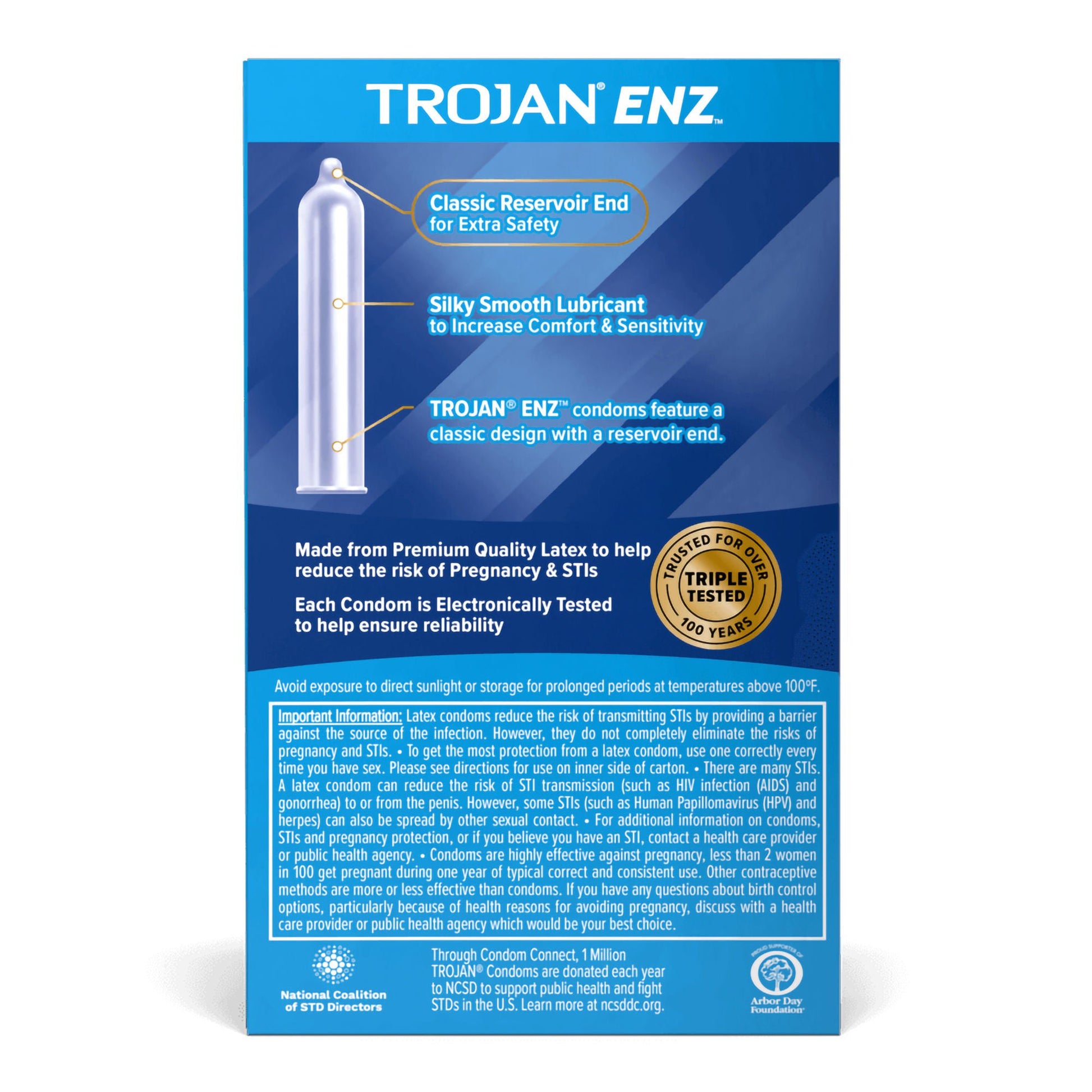 Trojan-Enz® Lubricated Latex Condom