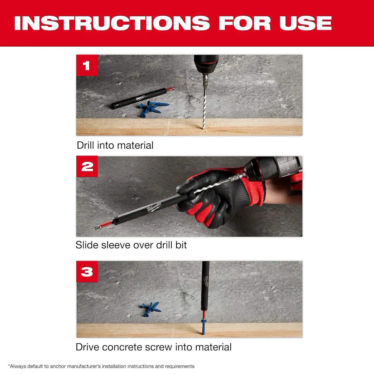 Milwaukee 7 PC SHOCKWAVE Impact Duty Carbide Multi-Material Drill Bit Concrete Screw Install Set 48-20-8877