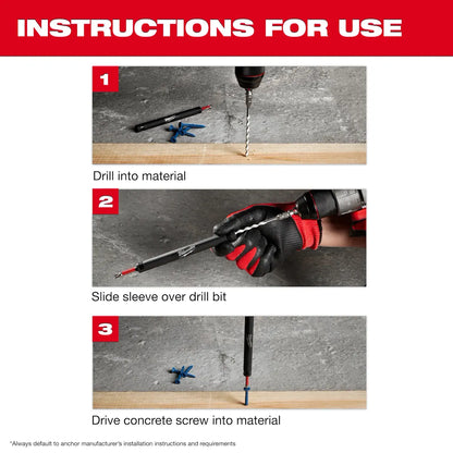 Milwaukee 7 PC SHOCKWAVE Impact Duty Carbide Multi-Material Drill Bit Concrete Screw Install Set 48-20-8877