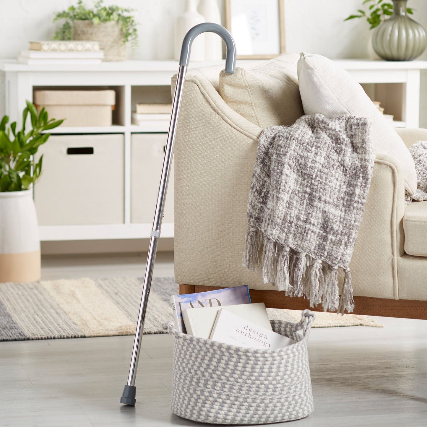 McKesson Round Handle Walking Cane, Aluminum, 29-3/4 – 38-3/4 Inch Height