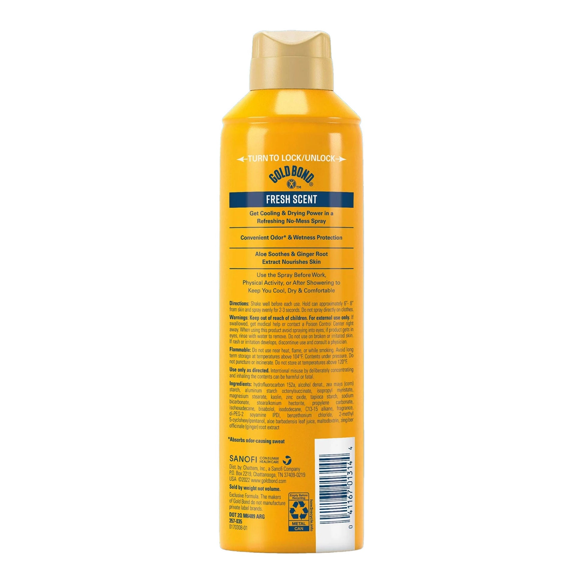 Gold Bond® No Mess Body Powder Spray, Fresh Scent
