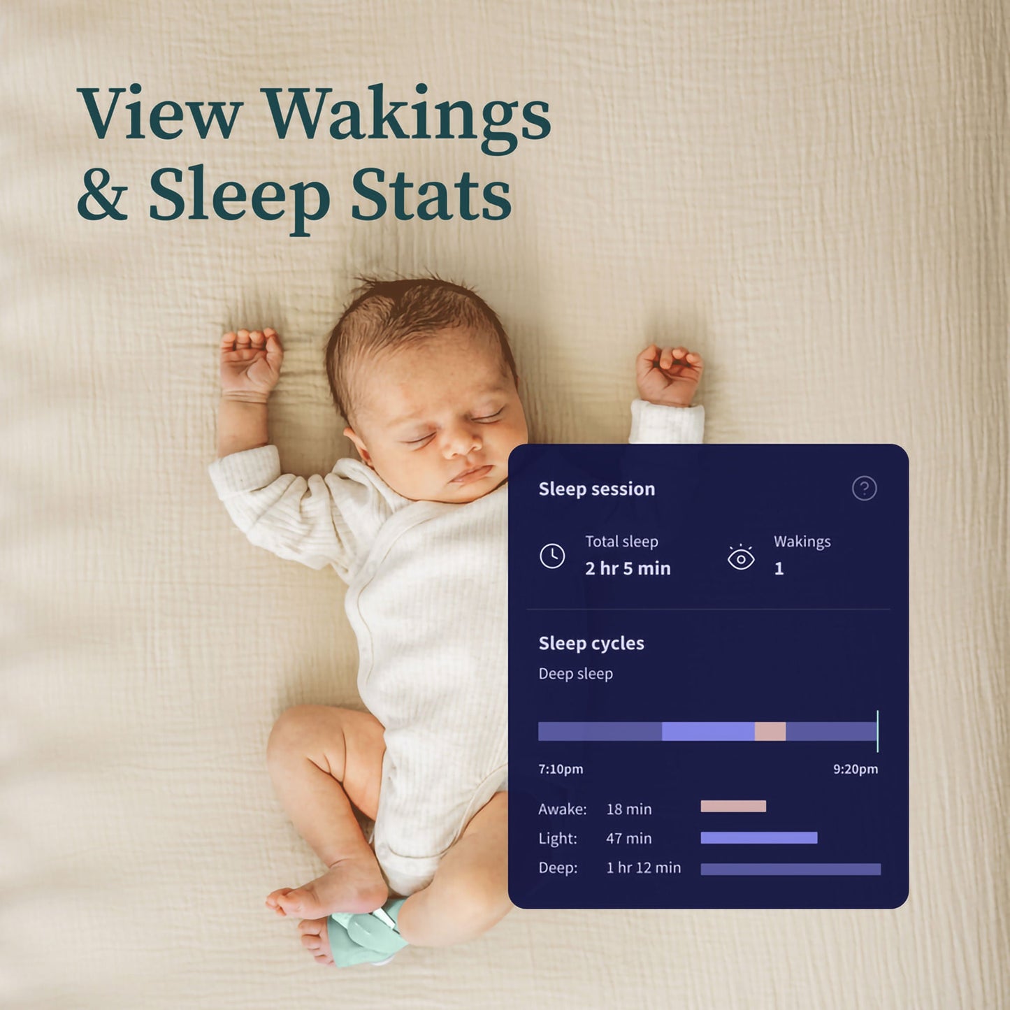 Owlet® Dream Sock® Smart Baby Monitor, Track Heart Rate and Oxygen, Blue