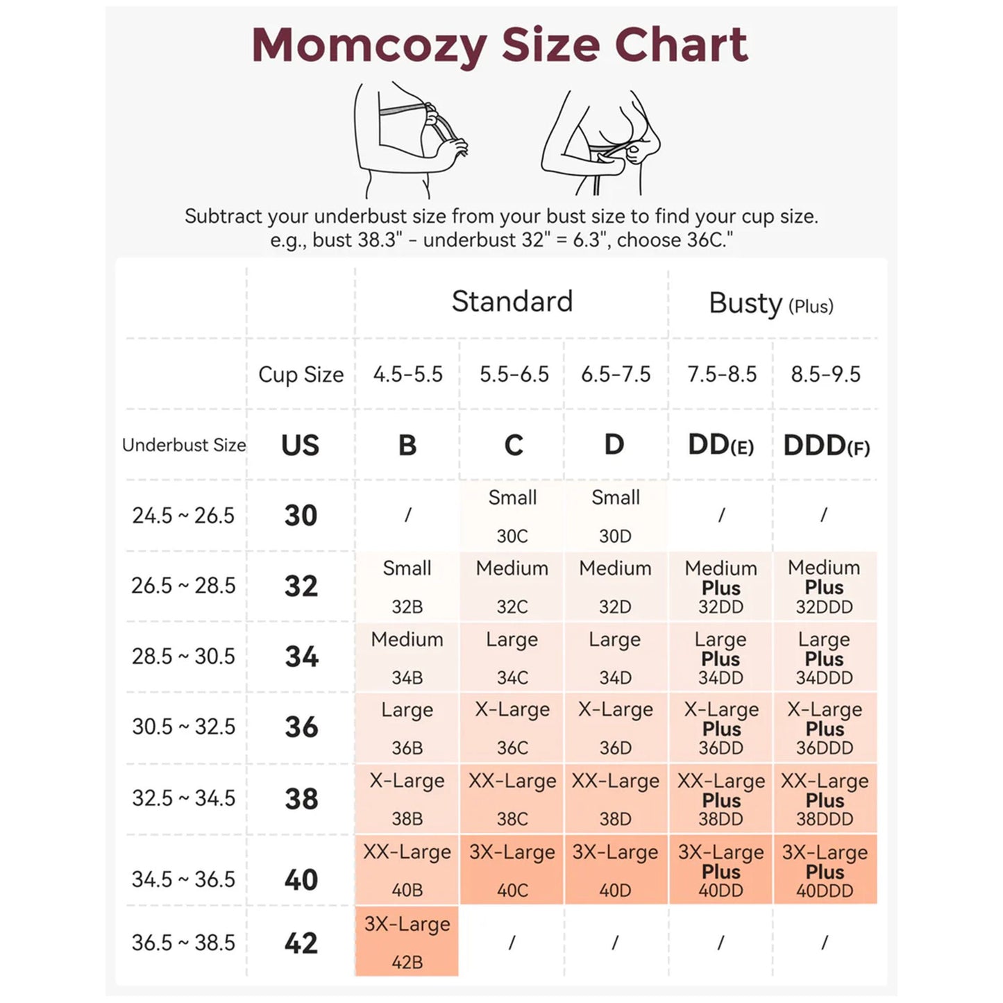 Momcozy Jelly Strip Nursing Bra 36 to 38 Inch Chest Large Beige Back Hook and Eye Closure Adjustable Shoulder Strap
