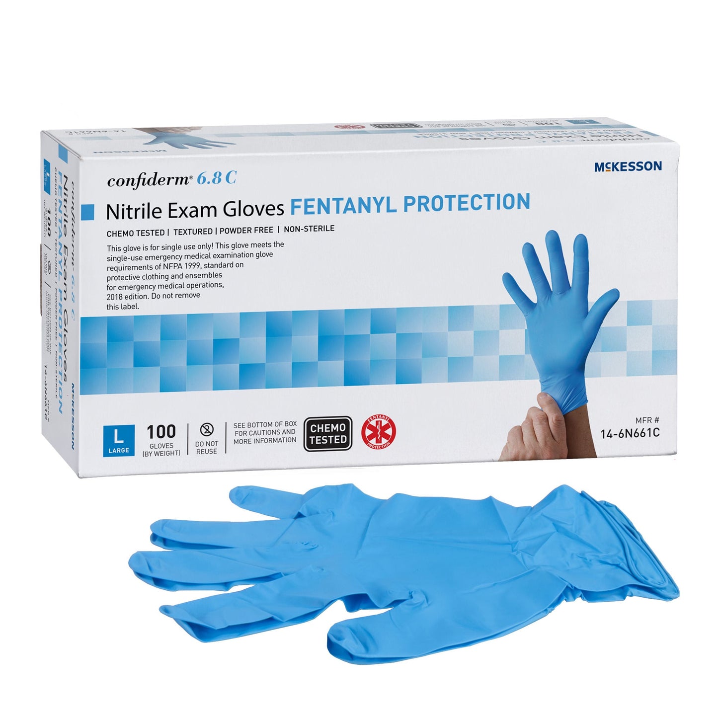 McKesson Confiderm® 6.8C Nitrile Exam Gloves, Blue