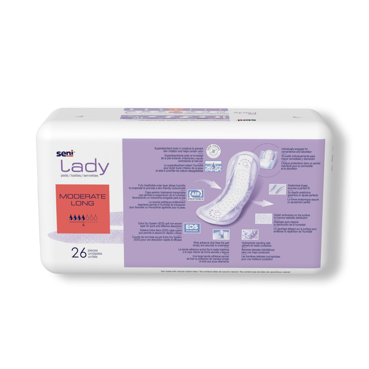 Seni® Lady Moderate Absorbency Bladder Control Pads, Long