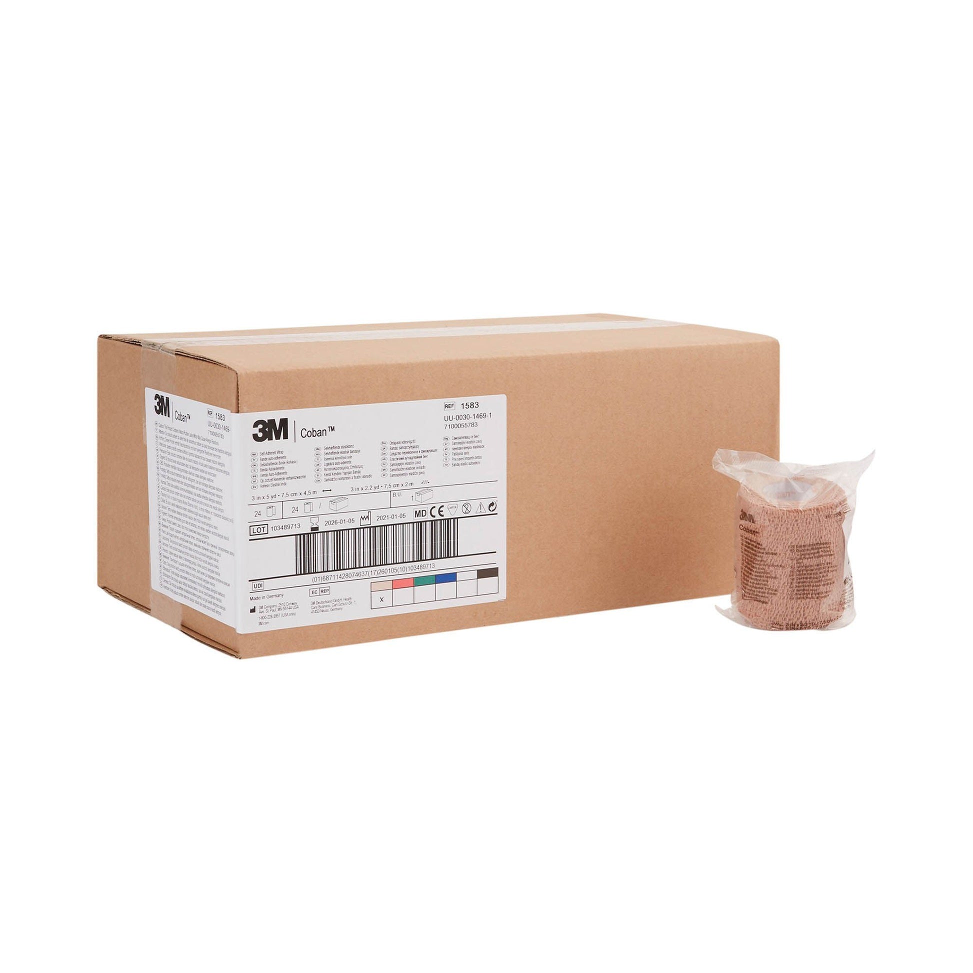 3M™ Coban™ Self-adherent Closure Cohesive Bandage, Tan