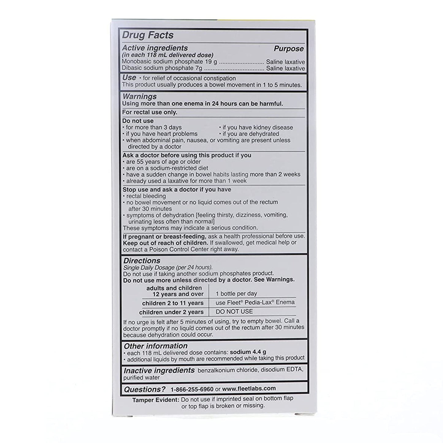 Fleet® Monobasic Sodium Phosphate / Dibasic Sodium Phosphate Enema