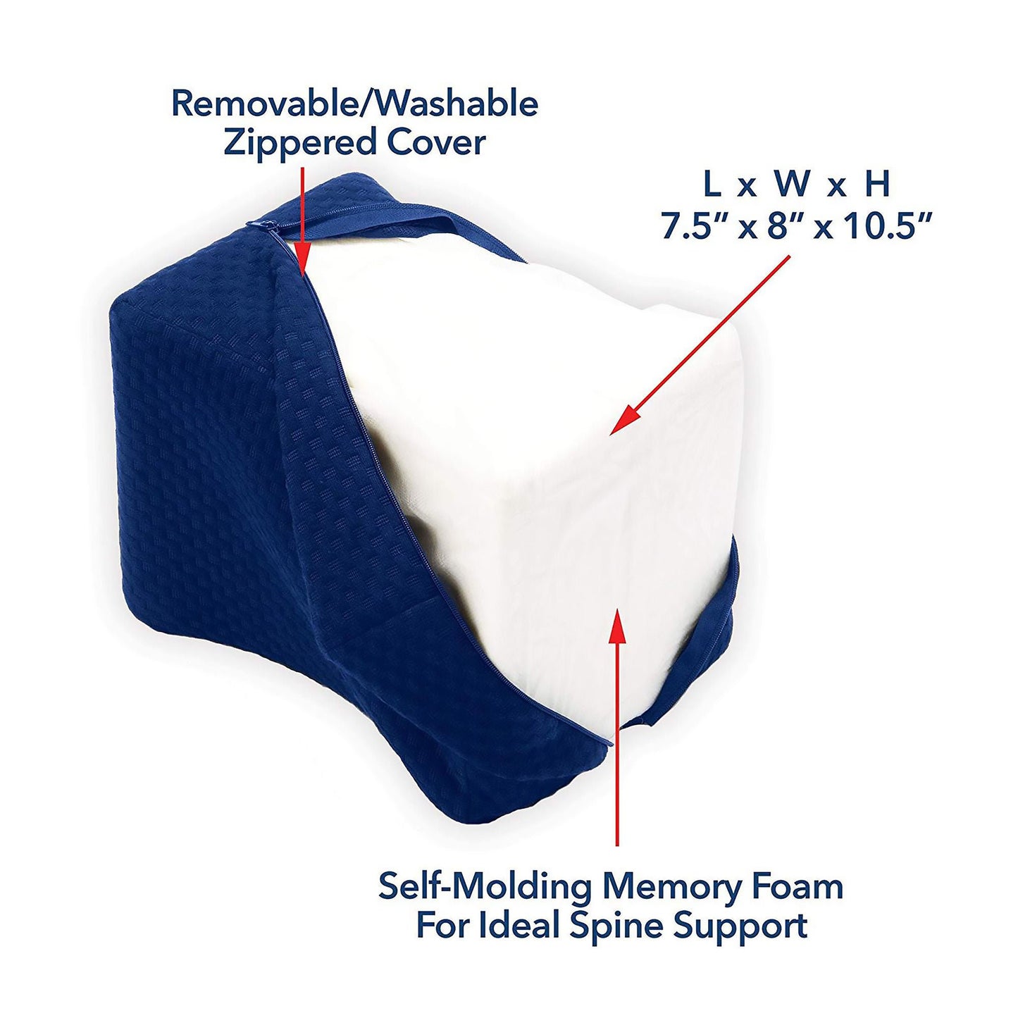 Carex Knee Pillow , Memory Foam, Dark Blue