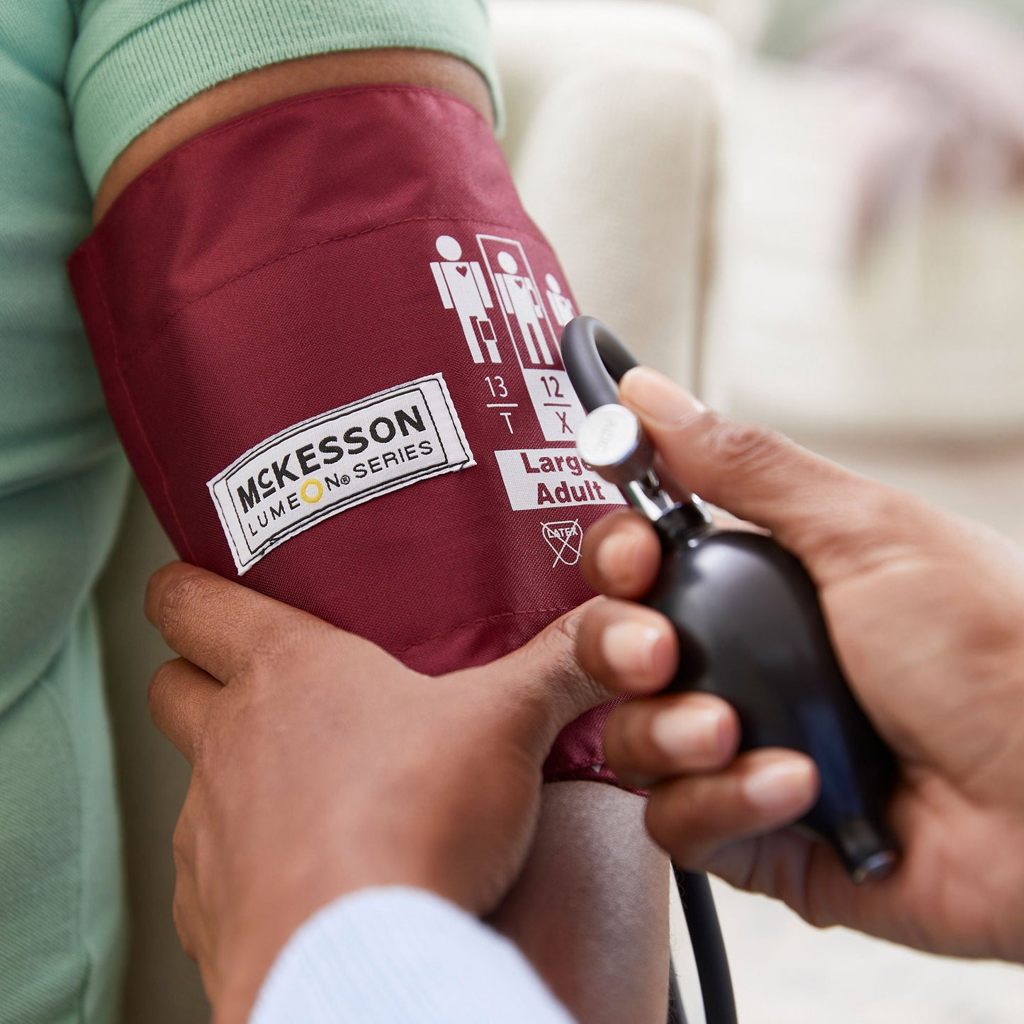 McKesson Lumeon™ Blood Pressure Cuff and Bulb, Large Cuff, 34 – 50 cm, Adult