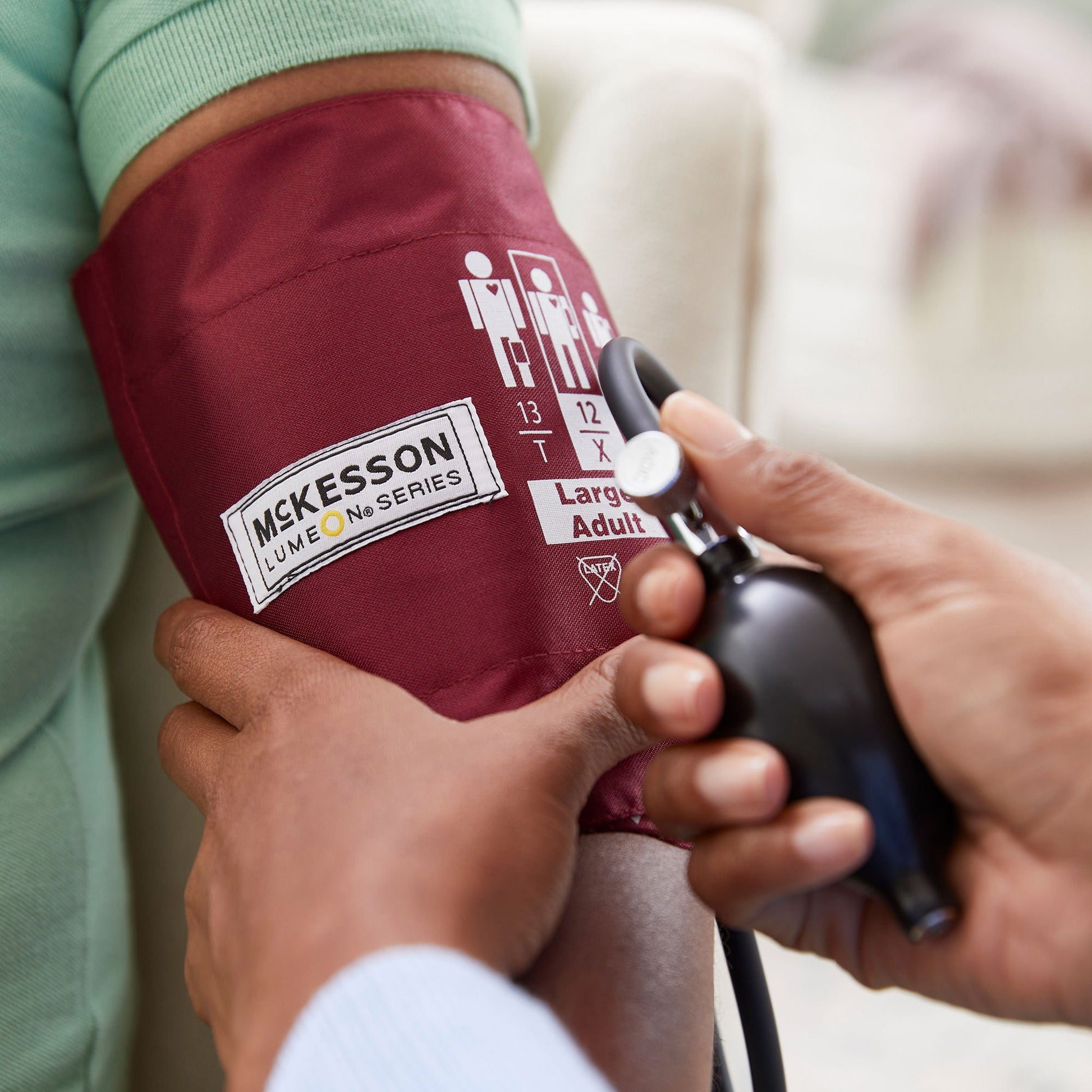 McKesson Lumeon™ Blood Pressure Cuff and Bulb, Large Cuff, 34 – 50 cm, Adult