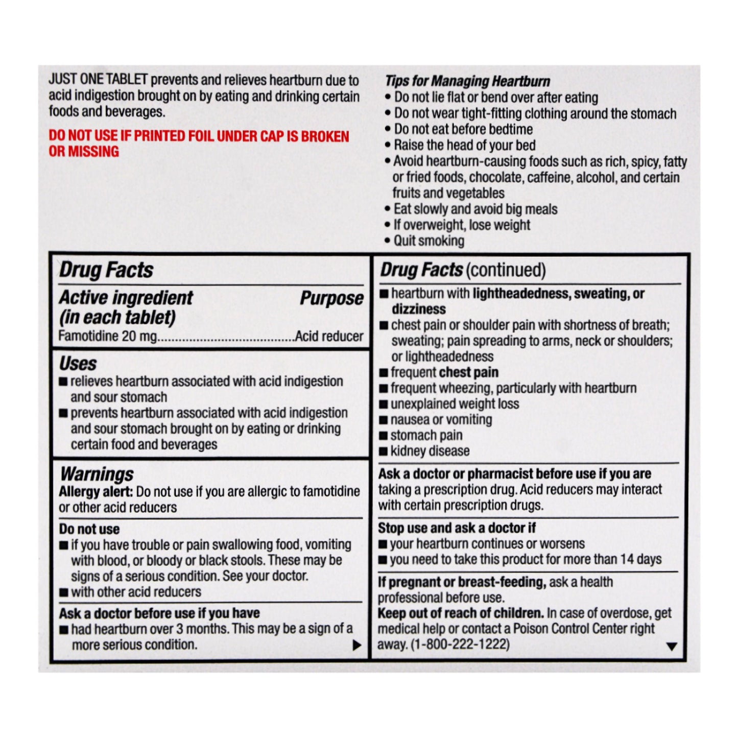 Major® Famotidine Antacid, Maximum Strength