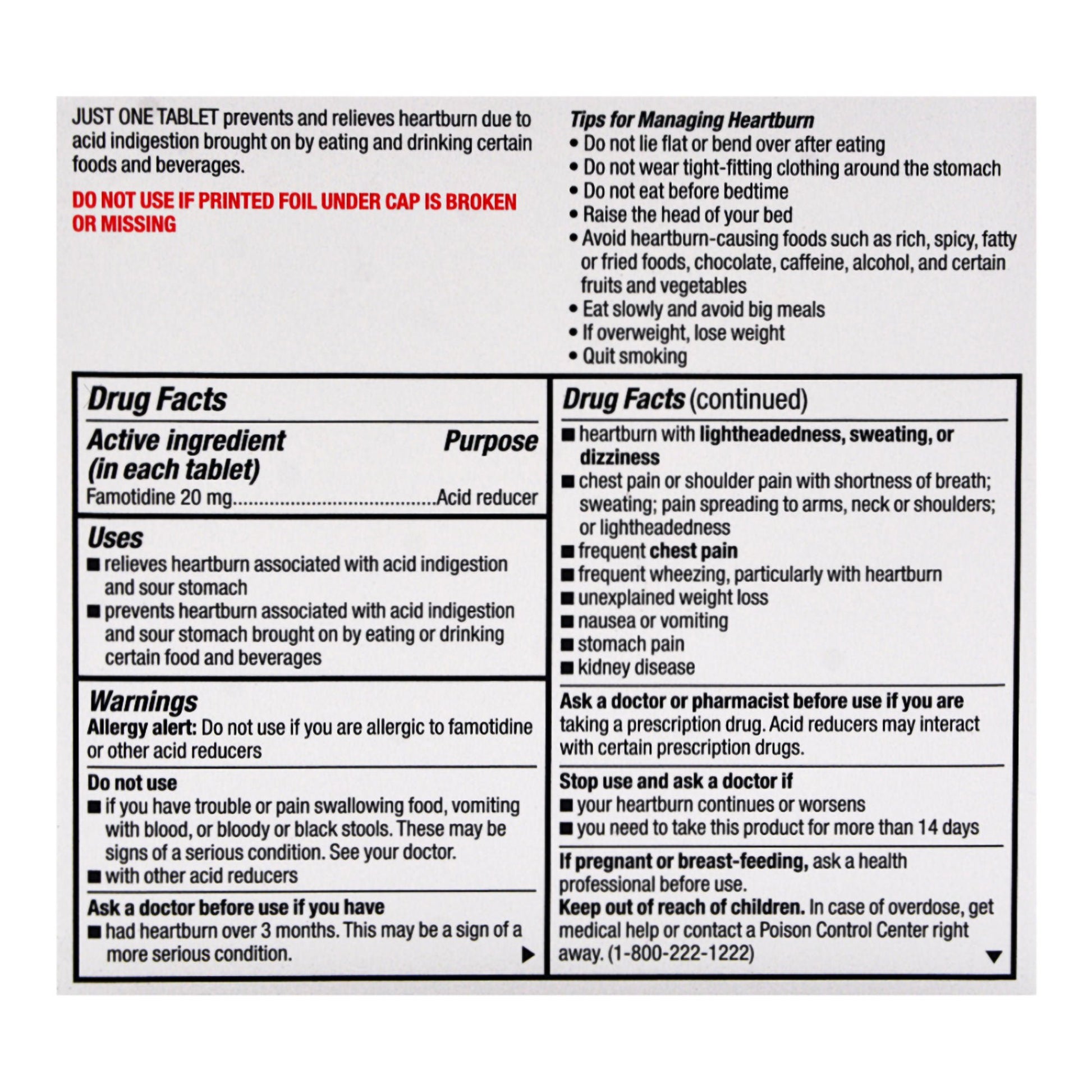 Major® Famotidine Antacid, Maximum Strength