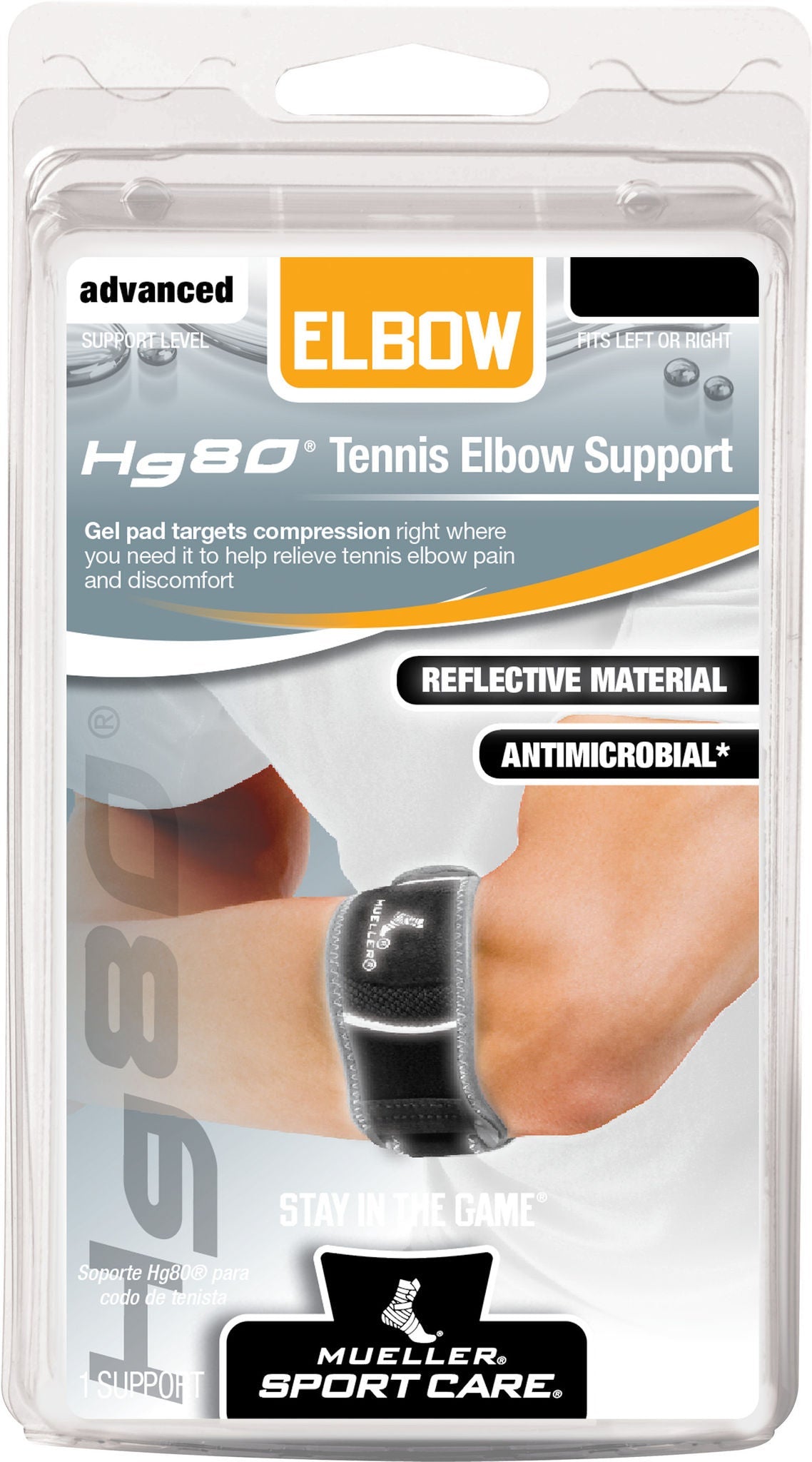 Hg80 Elbow Brace Tennis Left or Right Elbow Black
