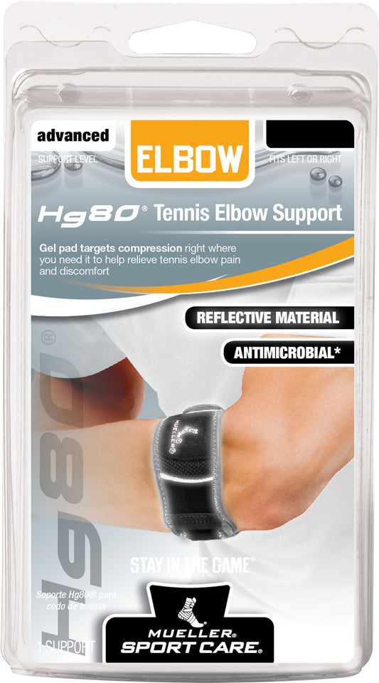 Hg80 Elbow Brace Tennis Left or Right Elbow Black