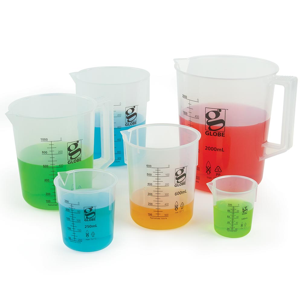Polypropylene Griffin Beakers, Low Form, Printed Graduations — 50 mL to 10 L, 1–12/Bag | Globe Scientific