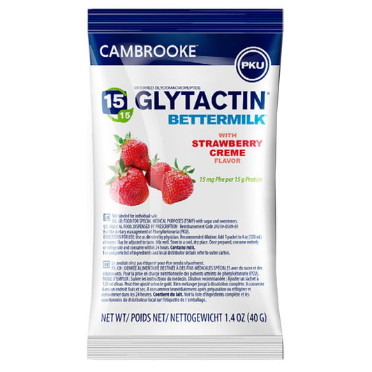 Glytactin BetterMilk Oral Supplement Strawberry Crème Flavor Powder Individual Packet
