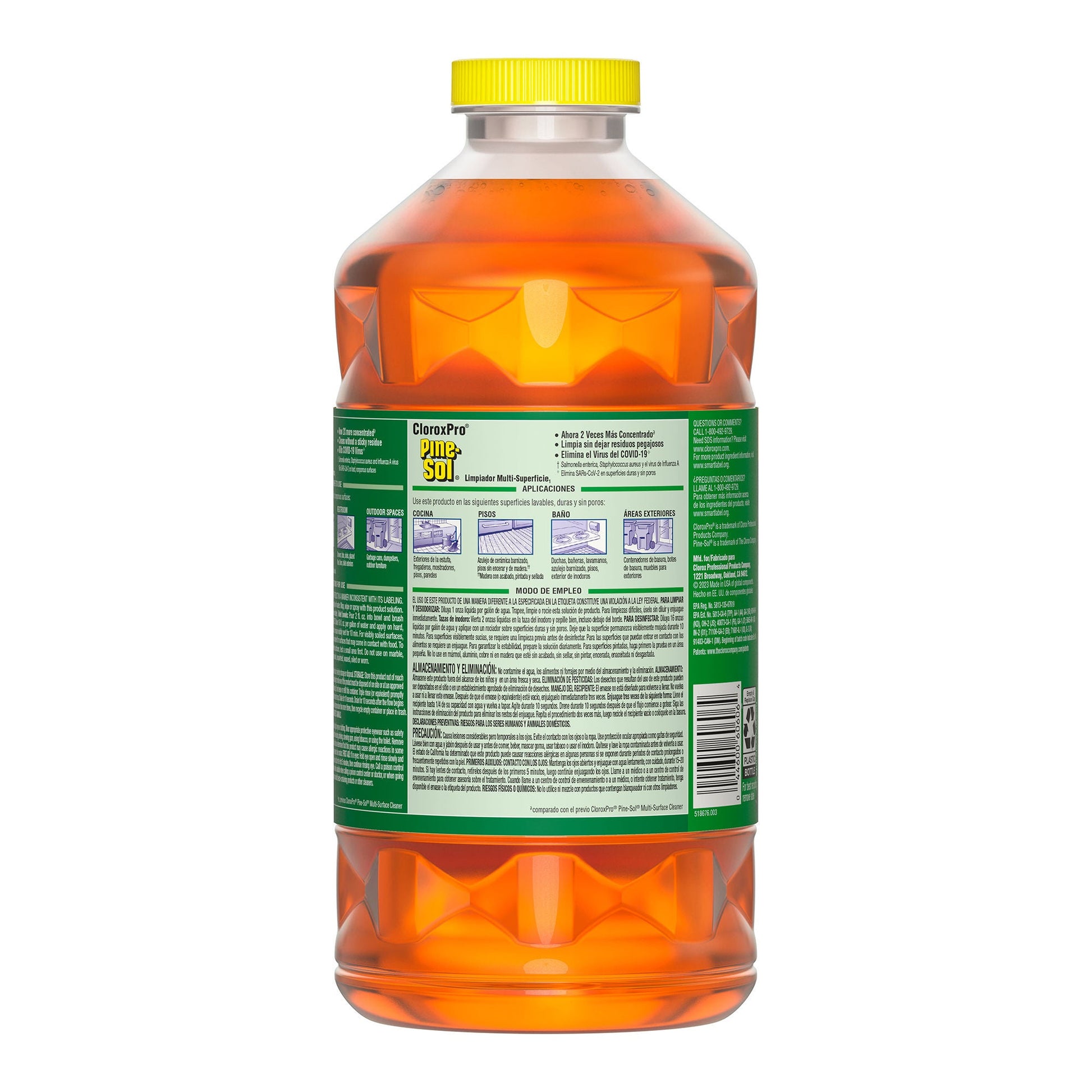 Pine-Sol Surface Disinfectant Cleaner Broad Spectrum Manual Pour Liquid Bottle Pine Scent