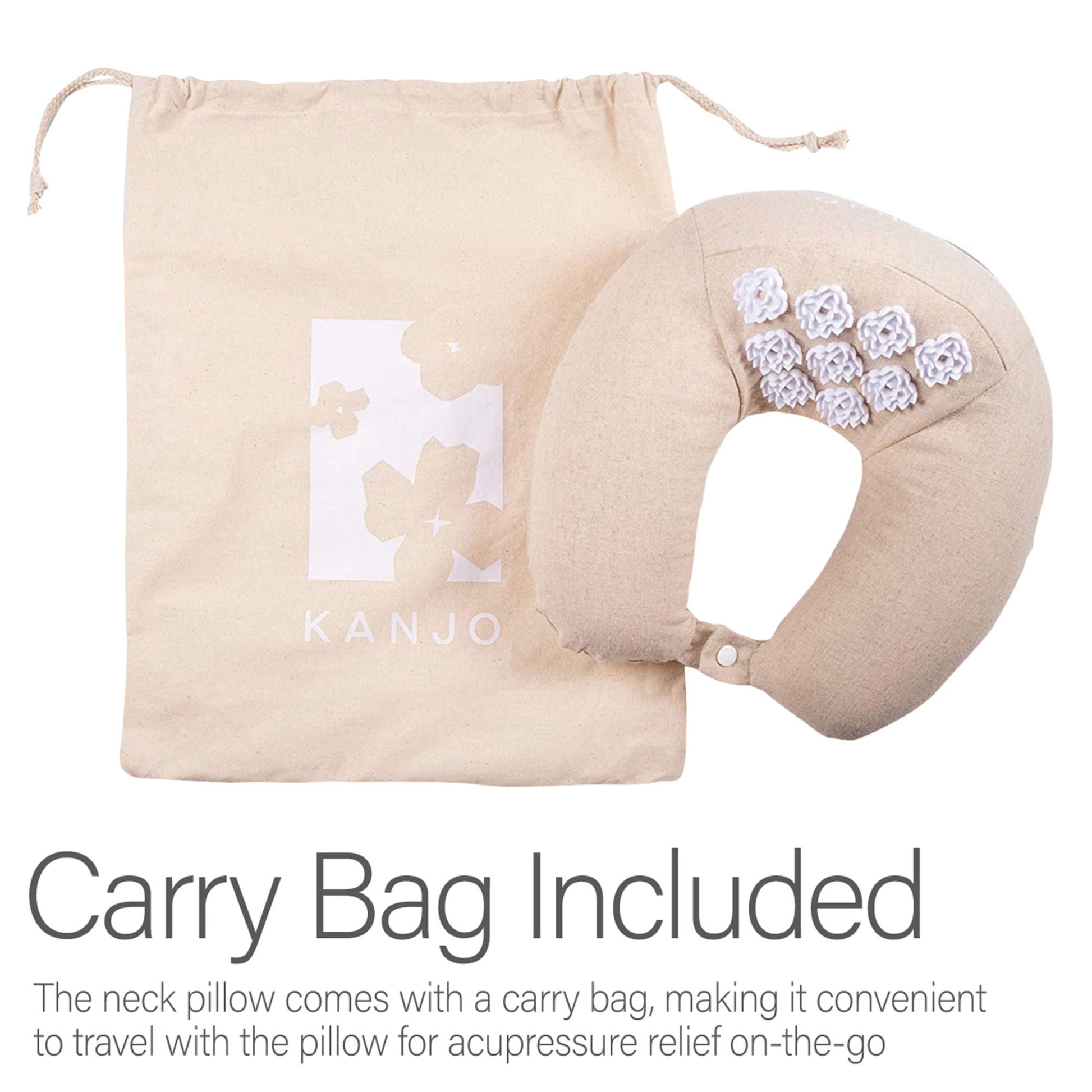 Kanjo Memory Foam Travel Acupressure Neck Pillow
