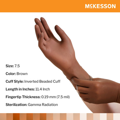 Sterile McKesson Perry® Latex Surgical Gloves, Brown - view 2